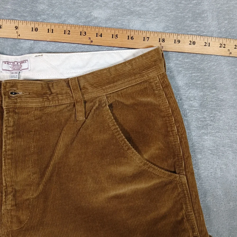Wallace & Barnes Corduroy Carpenter Pants Mens 36x34 Brown Workwear